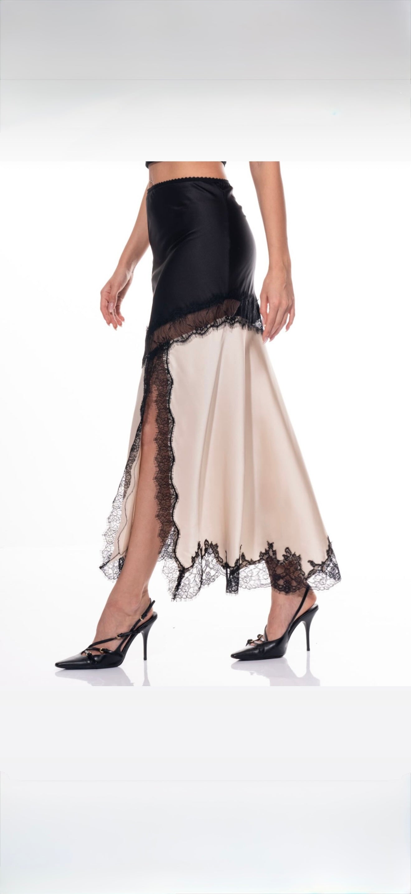 Satin Lace Skirt